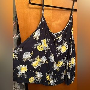Navy floral tank top torrid